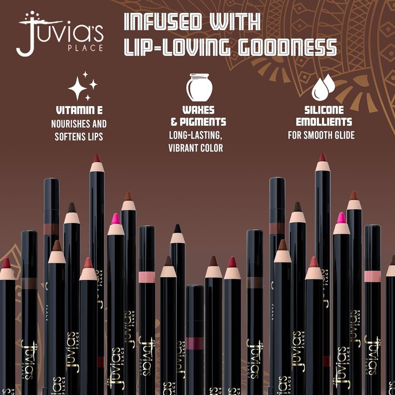 Juvia's Place Long Wear Lip Pencil - Love Me Back | Waterproof, Kiss-Proof Lip Liner for 13 Hours of Smooth Matte Finish