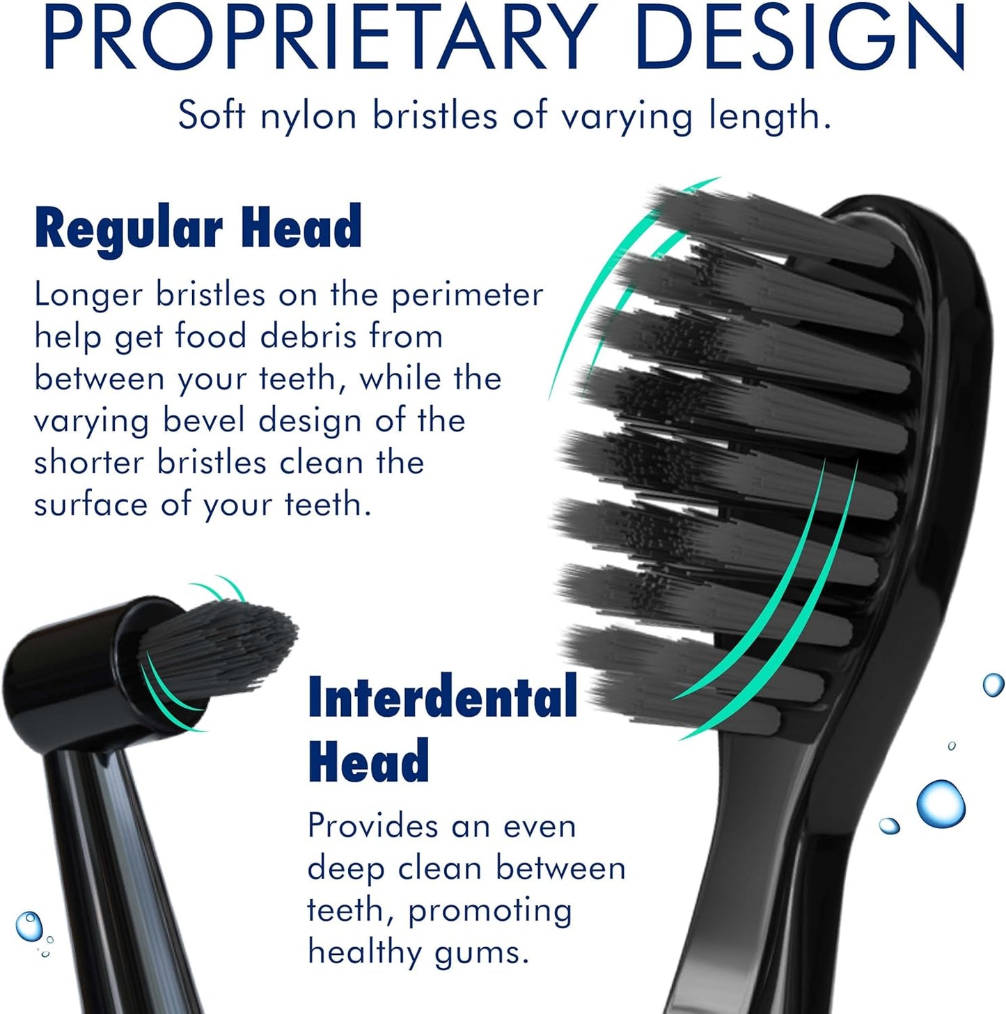 Sonic-FX Solo Electric Toothbrush - 10 Brush Heads, Charcoal Bristles, Rechargeable | Smart Timer, 3 Modes, Blue