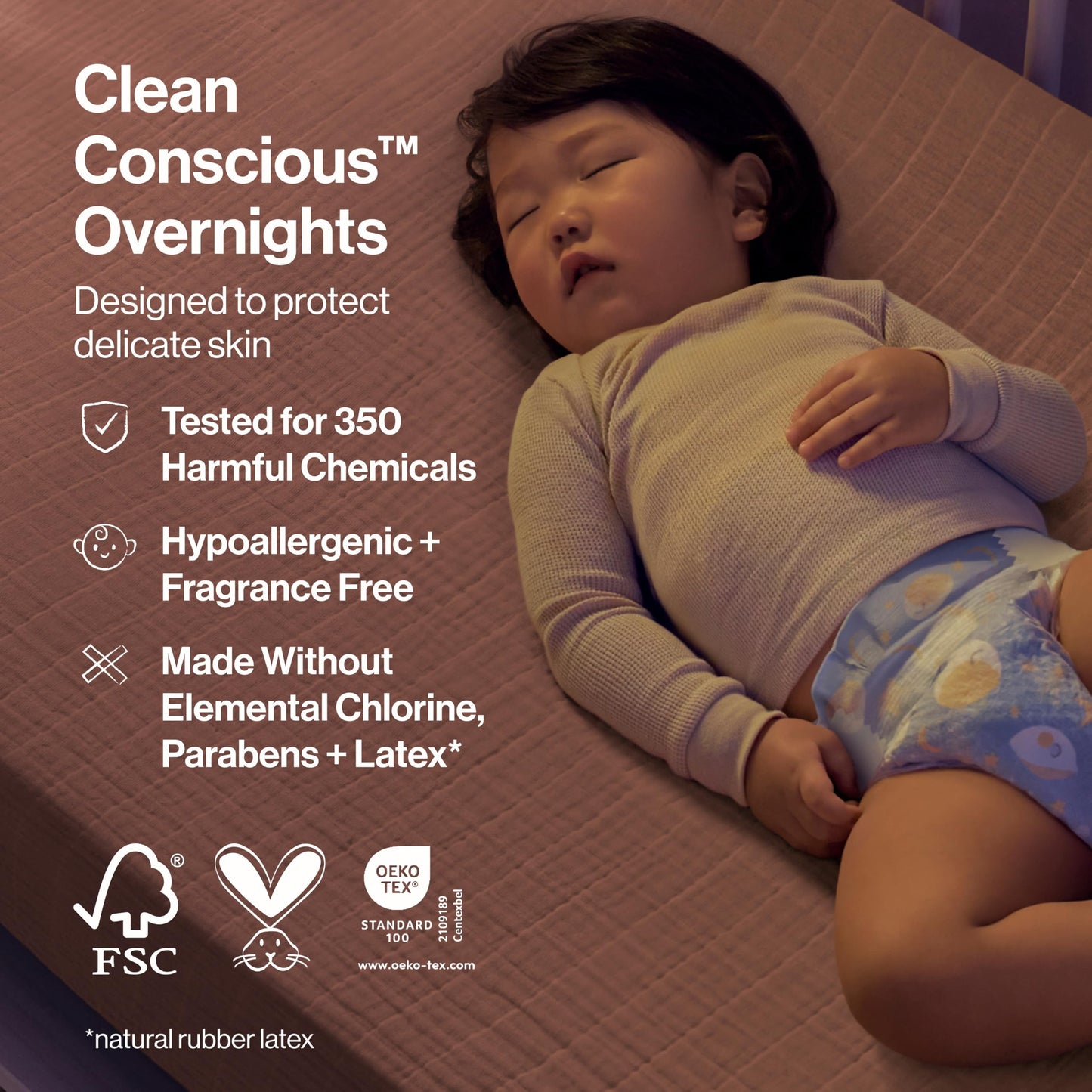 The Honest Company Comfort Dry Overnight Diapers, Up to 12 Hours Protection, Hypoallergenic, Cozy Cloud + Star Signs, Club Box Size 4 (22–37 lbs), 48 Count