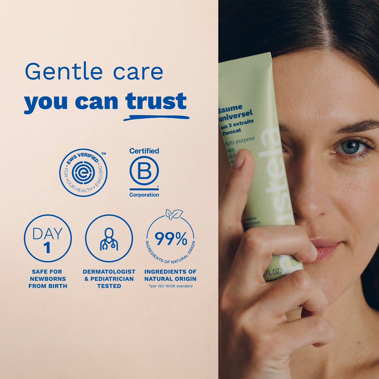 Mustela Multi-purpose Balm with 3 Avocado Extracts - Natural Cream Moisturizer for Face, Lip, Hand, Body & Dry Areas - For Baby, Kid & Adult - EWG Verified, Fragrance-Free & Vegan - 2.53 fl. oz.