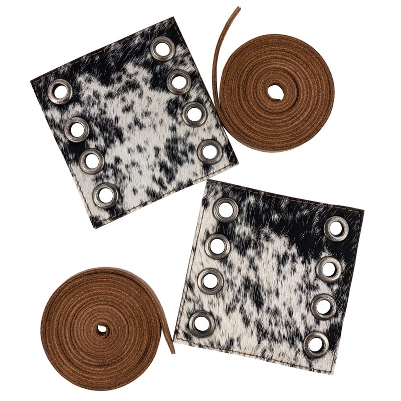 Western Leather Works, Hair Ties (2 Pack) Handmade from Full Grain Leather, Ponytail, Braid Holder, Wraps, Long Hair Accessories - Furry