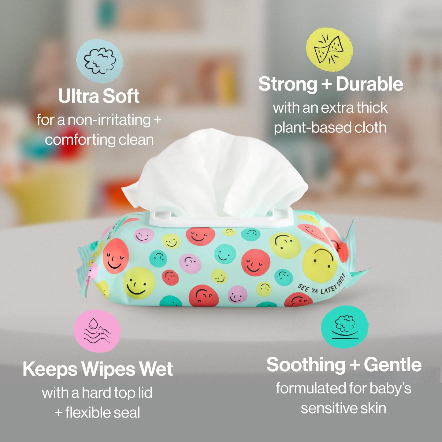 The Honest Company Plant-Based Snot Removing Wipes, Soothing Nose Face with Aloe, Hypoallergenic, Sensitive Skin, EWG Verified, Fragrance-Free, 30 Count