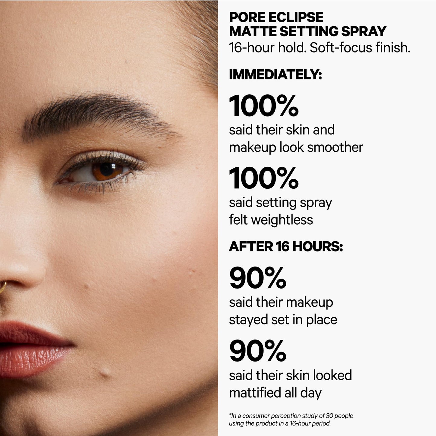 Milk Makeup Pore Eclipse Matte Setting Spray – Blurs Pores, Controls Shine + Sets Makeup for Up to 16 Hours – Long-Lasting, Oil + Alcohol-Free Facial Mist for a Soft, Matte Finish – 2.9 oz