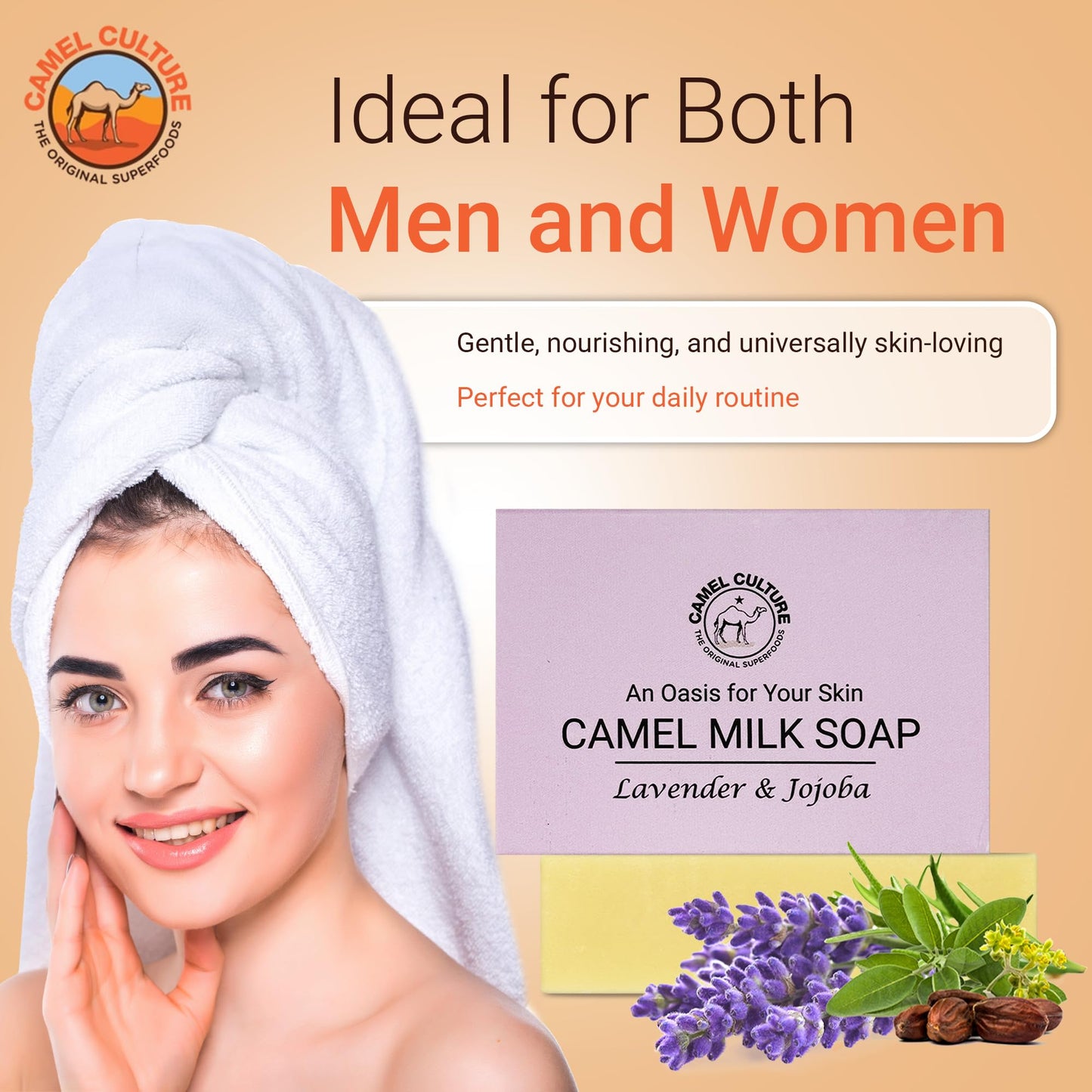 Camel milk soap(Lavendar & Jojoba) - 3 pack - Moisturizing, Calming Lavender & Jojoba Oil Body Soap - Soft, Gentle Soaps