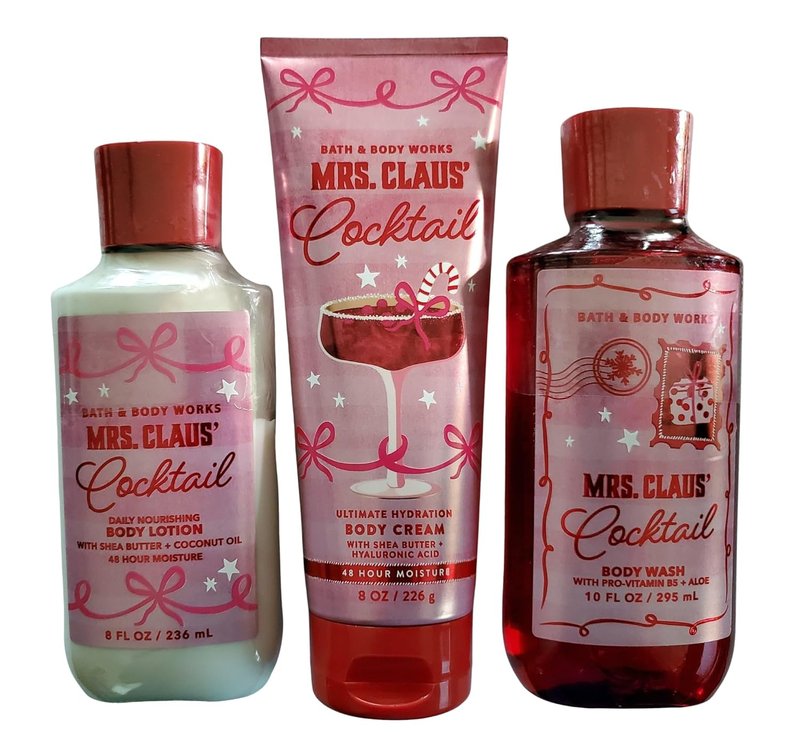 Mrs. Claus Shower Gel & Body Wash Set | Ultimate Hydration Lotion & Cream - 3 Piece Gift Set