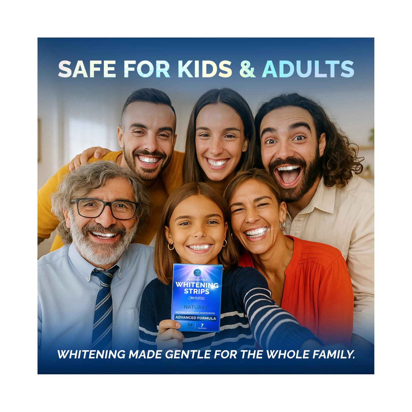 Whitening Strips for Sensitive Teeth 7 Treatments, Coconut – Enamel Safe, Peroxide-Free Coconut Teeth Whitening Strips with Natural Enzymes – Gentle White Stips for Sensitive Gums & Daily Oral Care