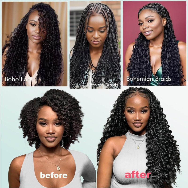Bangxunk Human Braiding Hair 2 Bundles/Pack 100g Deep Wave Human Bulk Hair for Braiding No Weft 10A Brazilian Virgin Human braiding Hair for Boho Braids Extensions (Natural Color, 16 inch)