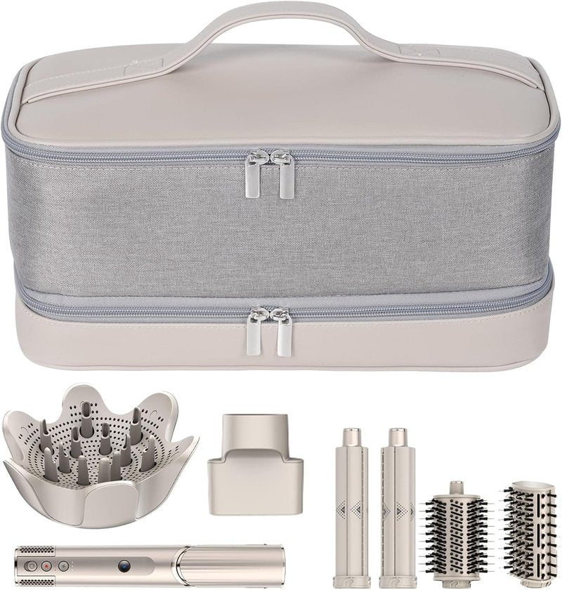 Travel Carrying Case for Shark Flexstyle | Double-Layer Hair Tool Storage Bag - Gray