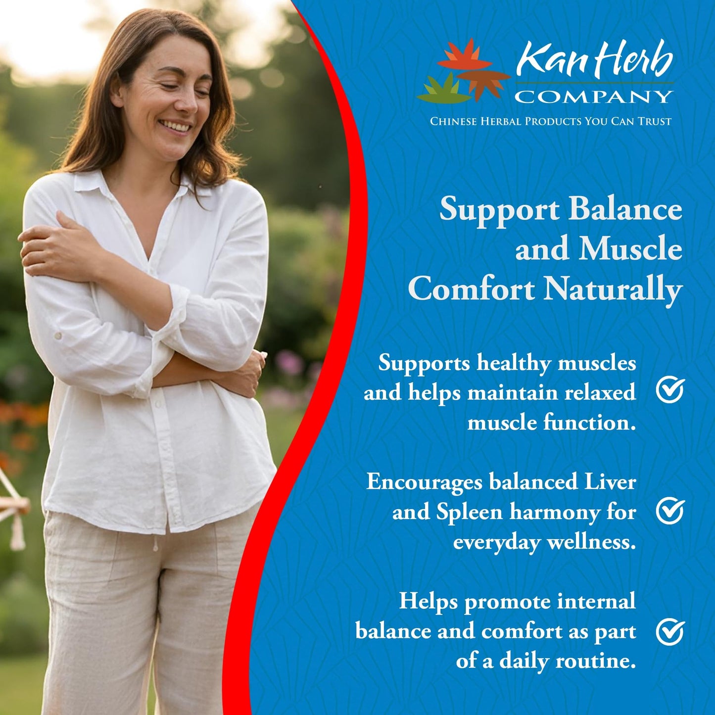 Kan Herb Company Peony & Licorice Formula Tablets – Traditional Chinese Herbal Blend with White Peony Root & Chinese Licorice to Support Liver Balance, Muscle Comfort & Digestive Harmony, 120 Tablets
