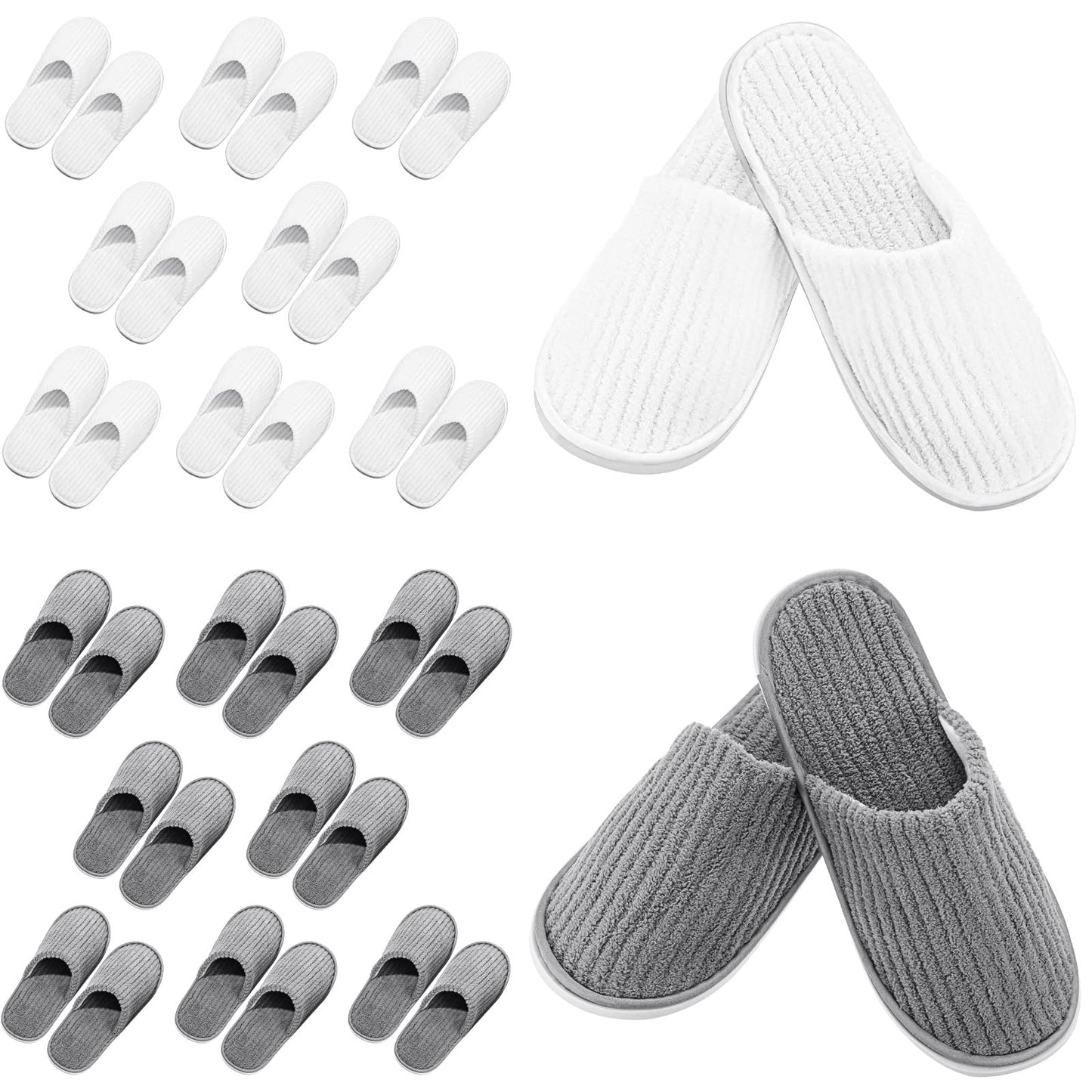 SATINIOR 18 Pairs House Slippers for Guests- Washable Thick Spa Slippers Non Slip Indoor for Hotel Home, Women & Men
