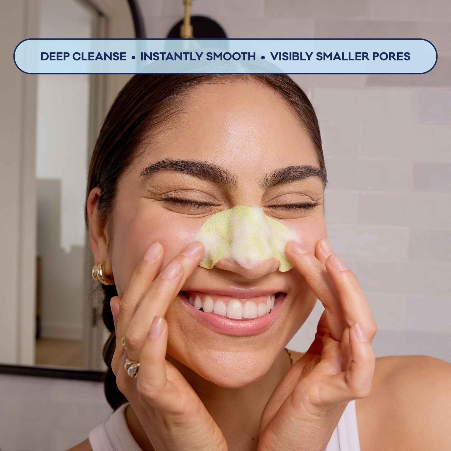 Bioré Pore Refining Bubbling Nose Mask, Glycolic Acid and Hyaluronic Acid Exfoliant for Face, Pore Cleansing Mask, 8 Ct