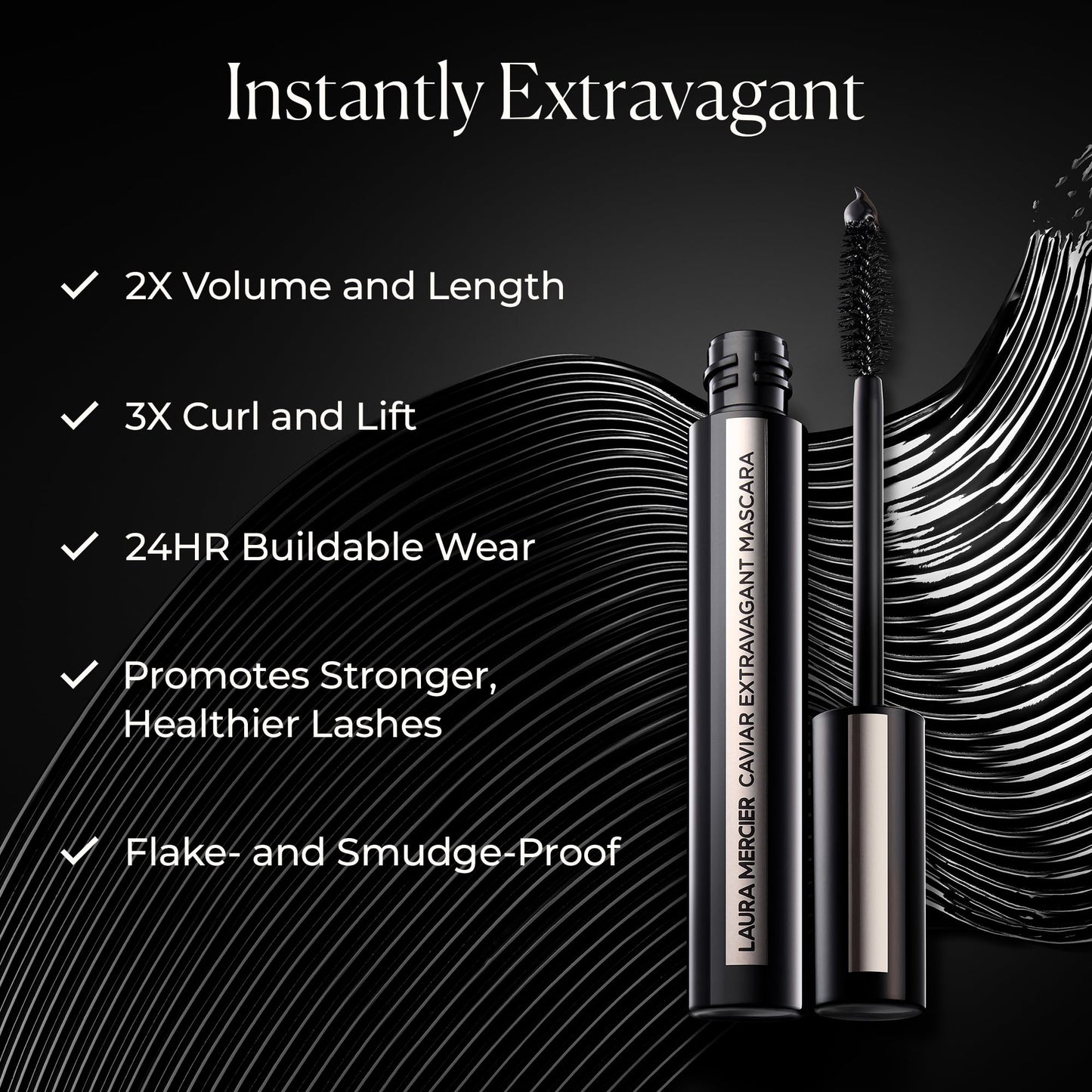 Laura Mercier Caviar Extravagant Mascara, Intense Black, 0.29 oz
