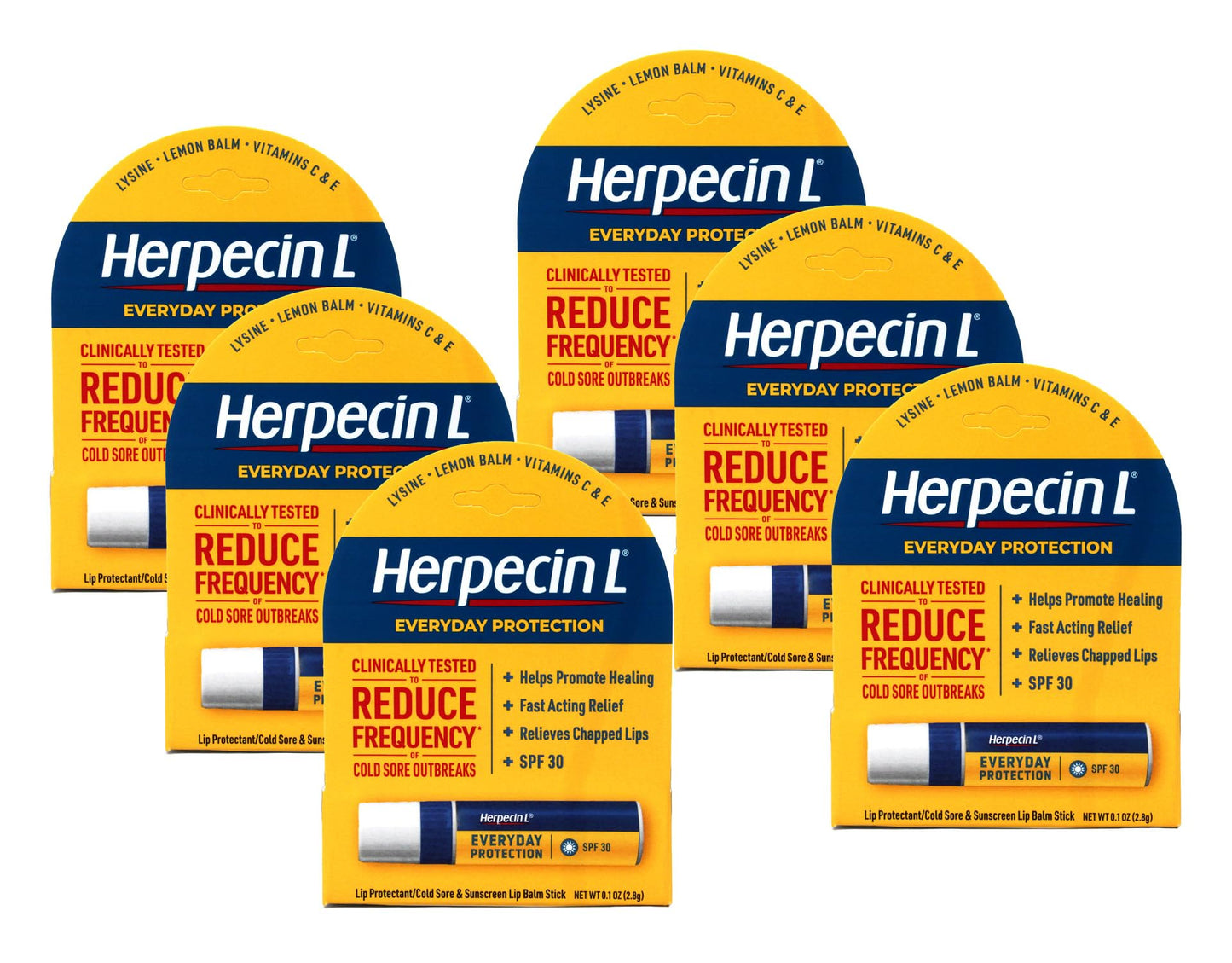 Herpecin-L Everyday Protection SPF 30 Lip Balm 0.1 Oz. - Pack of 6
