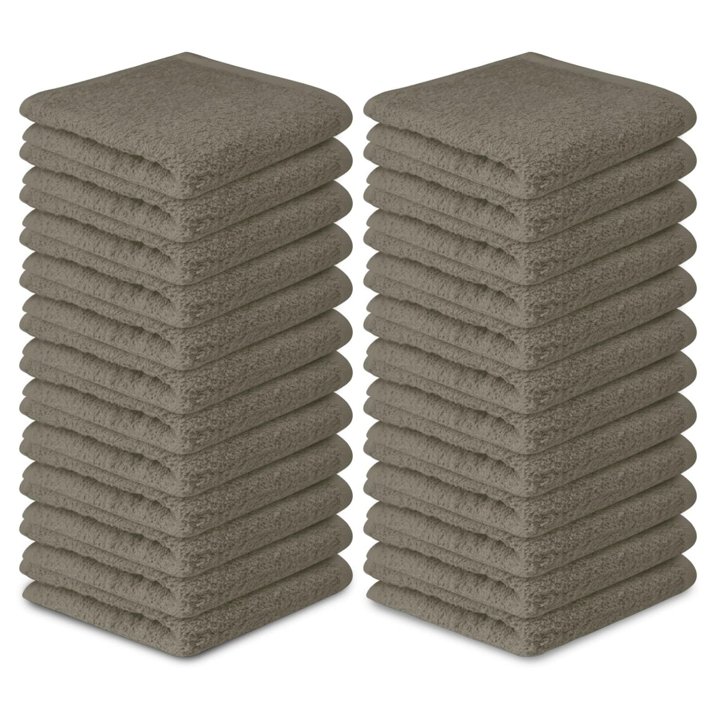 Softolle 100% Cotton Ring Spun Wash Cloths – Bulk Pack of Washcloths – 12x12 Inches – Wash Cloth for Face, Highly Absorbent, Soft and Face Towels (Taupe, 60 Pack)
