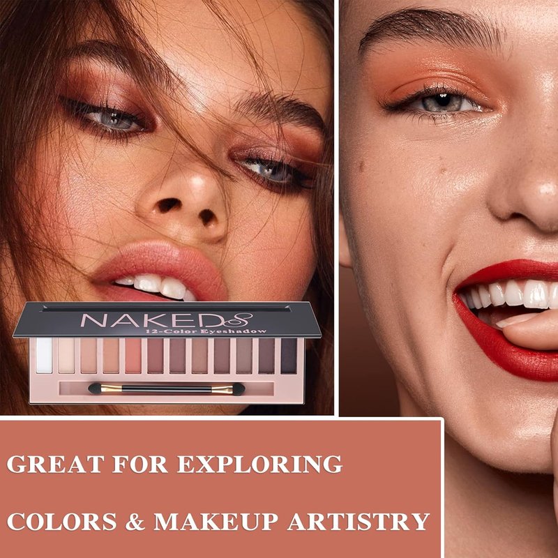 Naked Nude Eyeshadow Palette - 12 Blendable Matte & Shimmer Shades | Long-Lasting Waterproof Makeup