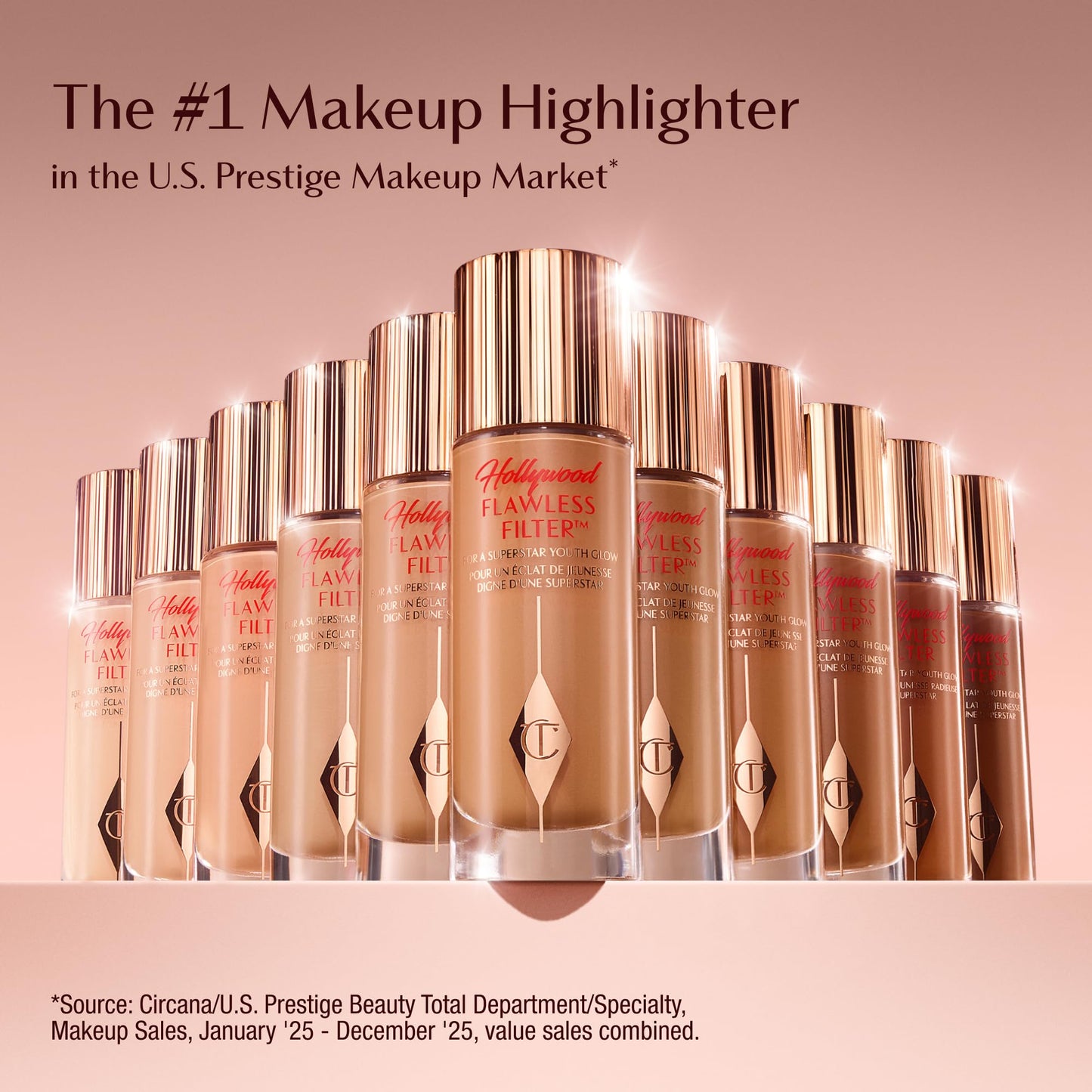 Charlotte Tilbury Hollywood Flawless Filter - Multi‑Use Makeup Primer, Complexion Booster & Illuminating Liquid Highlighter with Sheer Coverage - Smooths & Blurs Skin - 4 Medium