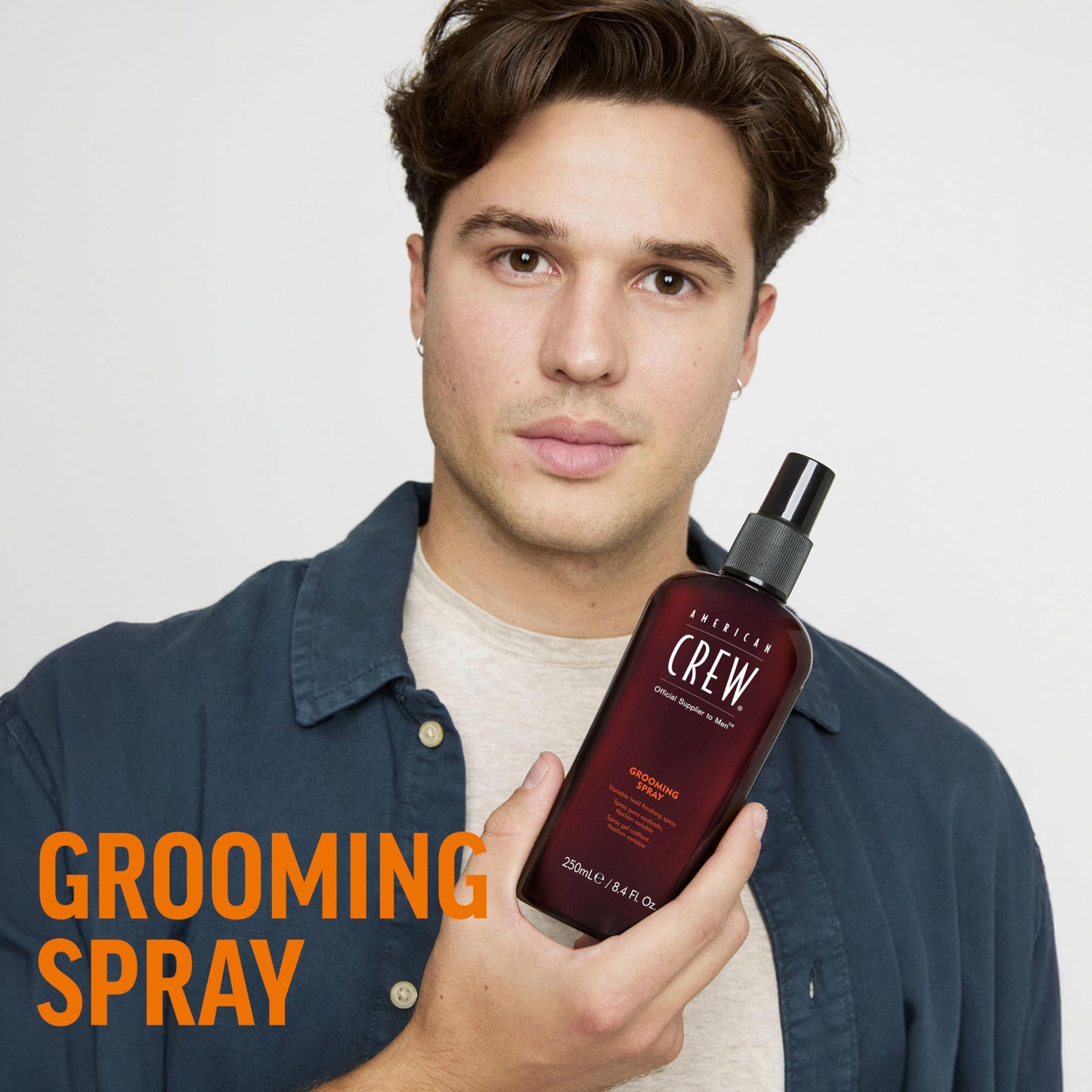 American Crew Men's Grooming Hair Spray, Flexible Buildable Hold & Smooth Finish for Fine or Gray Hair, 8.4 fl oz