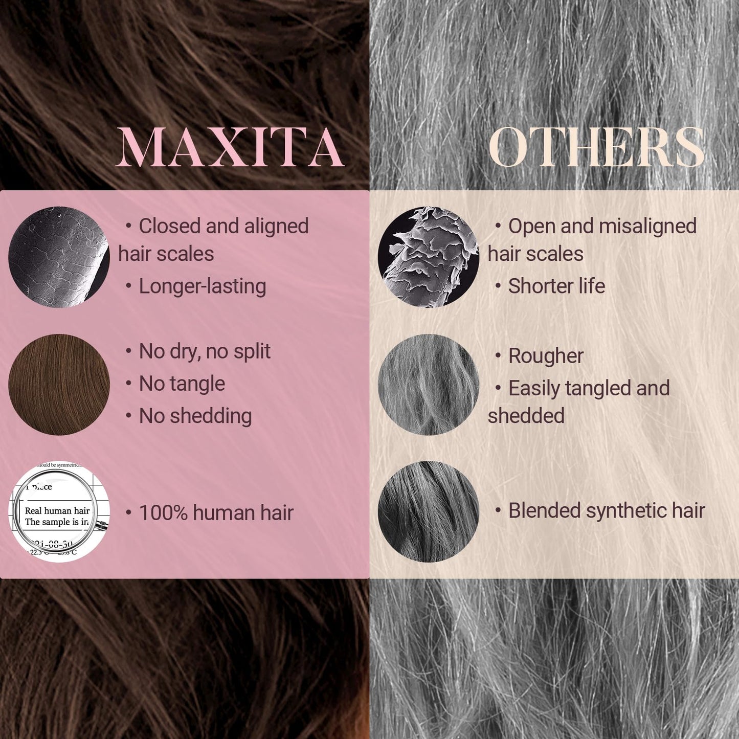 MAXITA Clip in Hair Extensions Real Human Hair,Remy Hair Extensions Clip ins Double Weft for Women,Natural Real Human Hair,16Inch 70g 5Pcs,Chocolate Brown