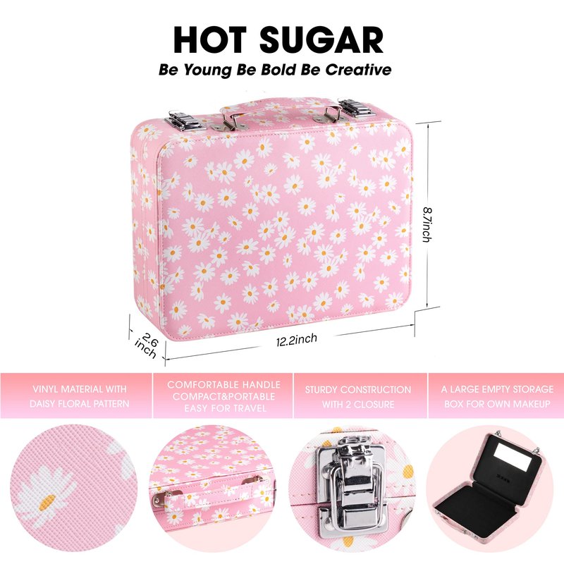 Hot Sugar Makeup Kit for Teenager Girls 13-15, All in One Beginner Makeup Kit for Women Full Kit, Teen Cosmetic Gift Set on Birthday Christmas (Pink Daisy)