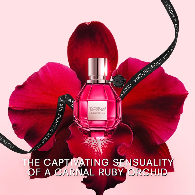 Viktor&Rolf - Flowerbomb Ruby Orchid Eau de Parfum - Women's Perfume - Floral & Fruity - With Notes of Vanilla & Peach - 0.34 Fl Oz - Travel Size
