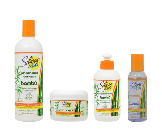 Silicon Mix Bambu Shampoo 16oz & Treatment & Leave-in 8oz & Polisher 4oz "Set"