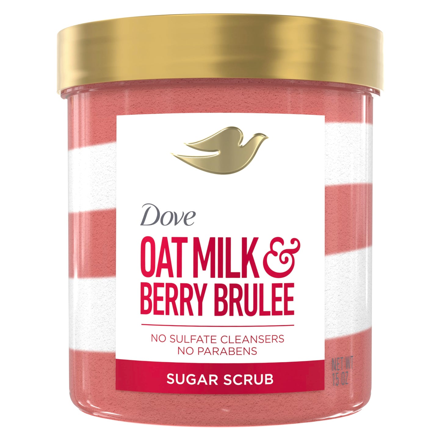 Dove Sugar Body Scrub Oat Milk & Berry Brulee For Women For Exfoliated & Hydrated skin 15 oz