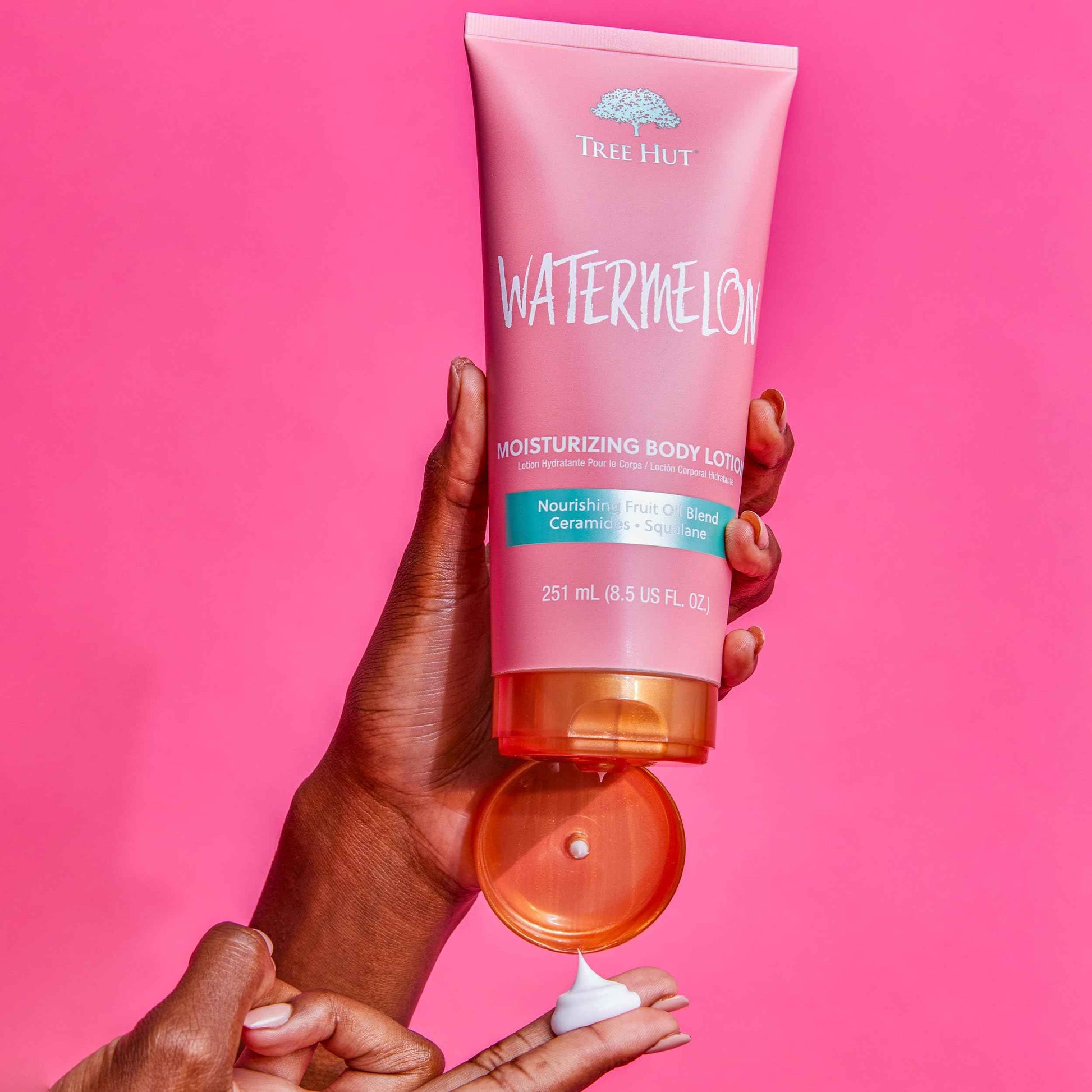 Tree Hut Watermelon Moisturizing Body Lotion | Ceramide and Squalene Formula Helps Protect Skin | Long-lasting Hydration Leaves Skin Feeling Soft & Moisturized | 8.5 fl oz. (Pack of 3)