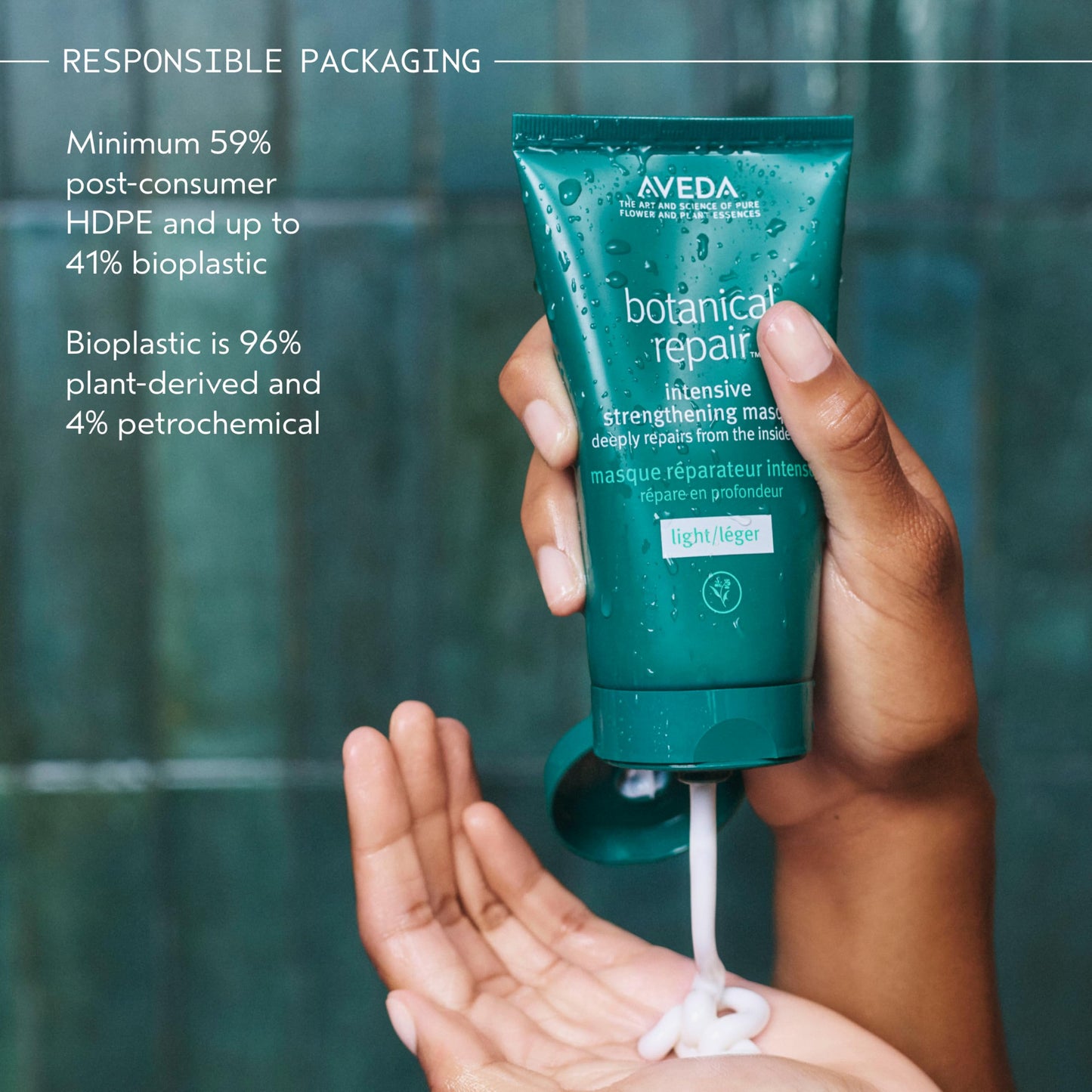 Aveda Botanical Repair Intensive Strengthening Masque Light | Bond-Building Hair Mask for Stronger Hair | Deep Conditioner | Detangles, Softens Fine to Medium Hair | 98% Naturally Derived*, 0.85 Fl Oz