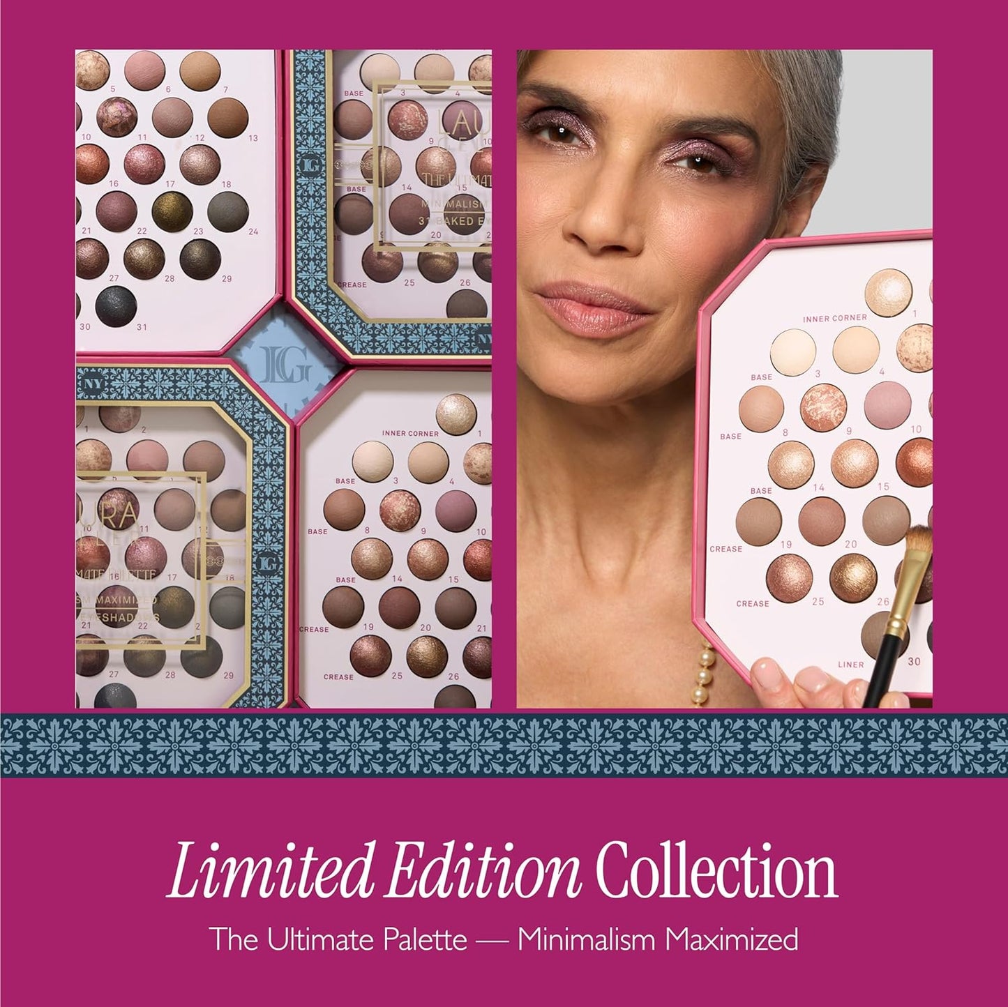 Laura Geller The Ultimate Palette - 31 Baked Eyeshadows in Classic & Marble | Matte & Shimmer Finishes