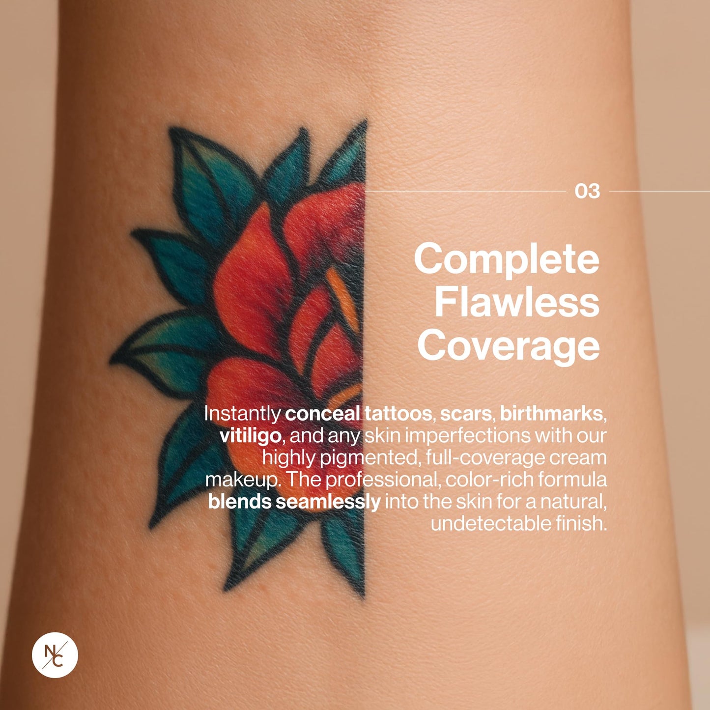 Narrative Cosmetics 12-Color Tattoo Cover Up Makeup Palette | Quick-Set Waterproof Cream Concealer for Tattoos, Scars & Blemishes | Long-Lasting, Smudge-Proof Formula for All Skin Tones