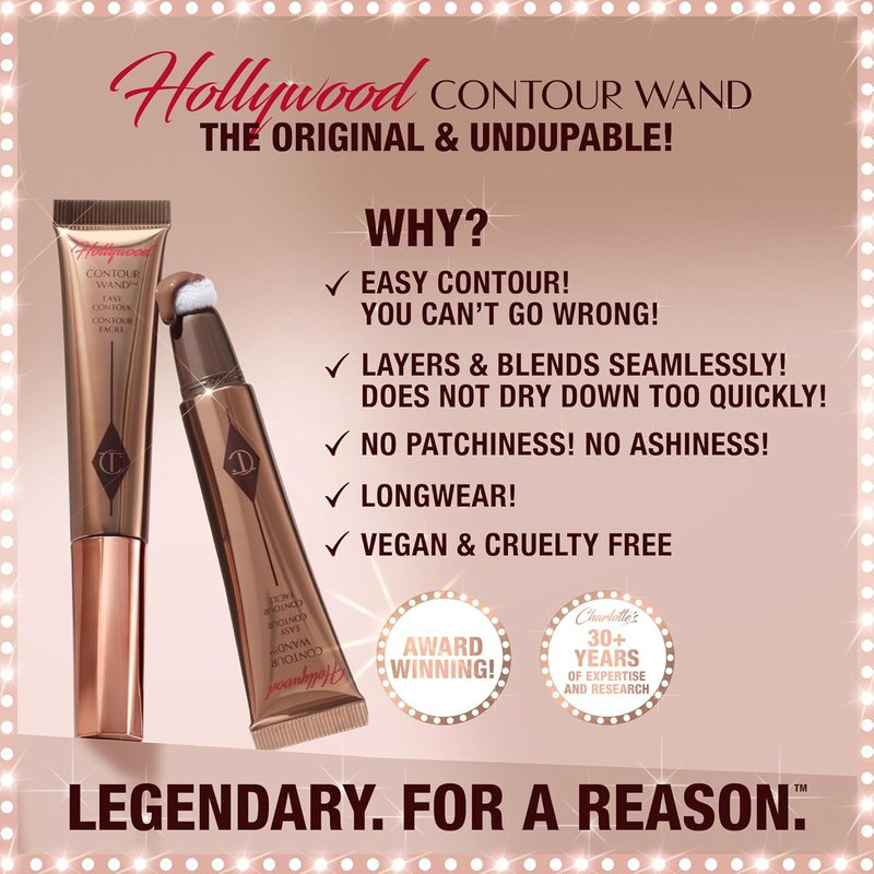 Charlotte Tilbury Hollywood Liquid Contour Wand - Easy Contour Stick & Bronzer for Sculpting | Natural Finish