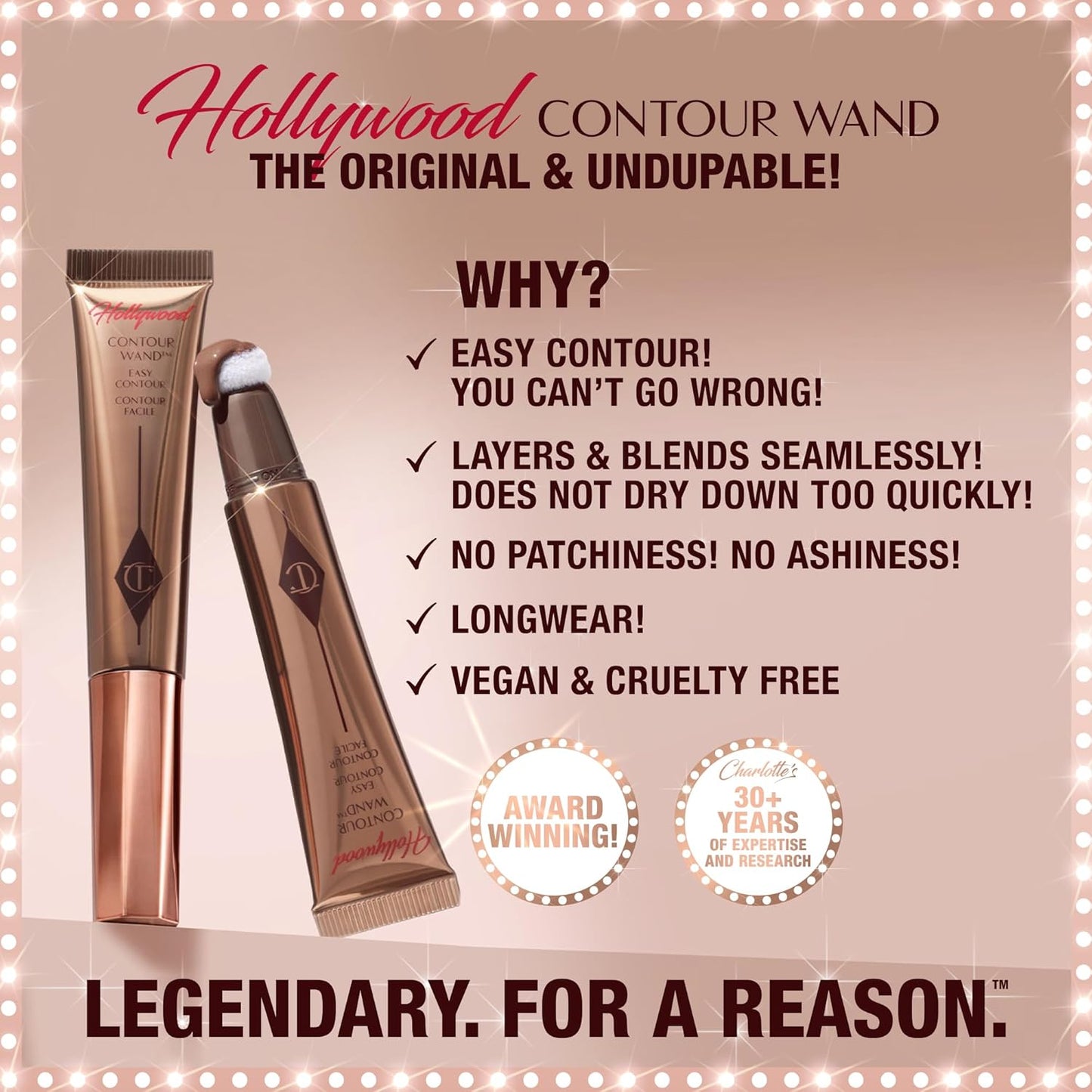 Charlotte Tilbury Hollywood Liquid Contour Wand - Easy Contour Stick & Liquid Bronzer for Natural Sculpting | Perfect for All Skin Types
