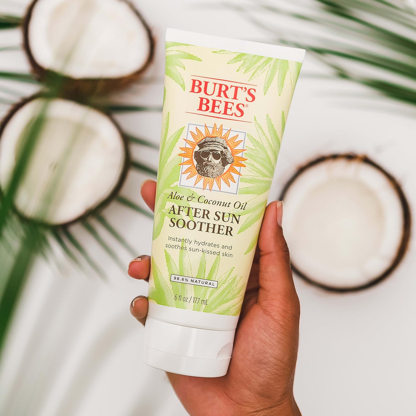 Burt's Bees After Sun Lotion with Hydrating Aloe Vera and Coconut Oil, Replenish and Recondition skin, Sunburn Relief, Natural Origin After Sun Soother, 6 oz. Tube