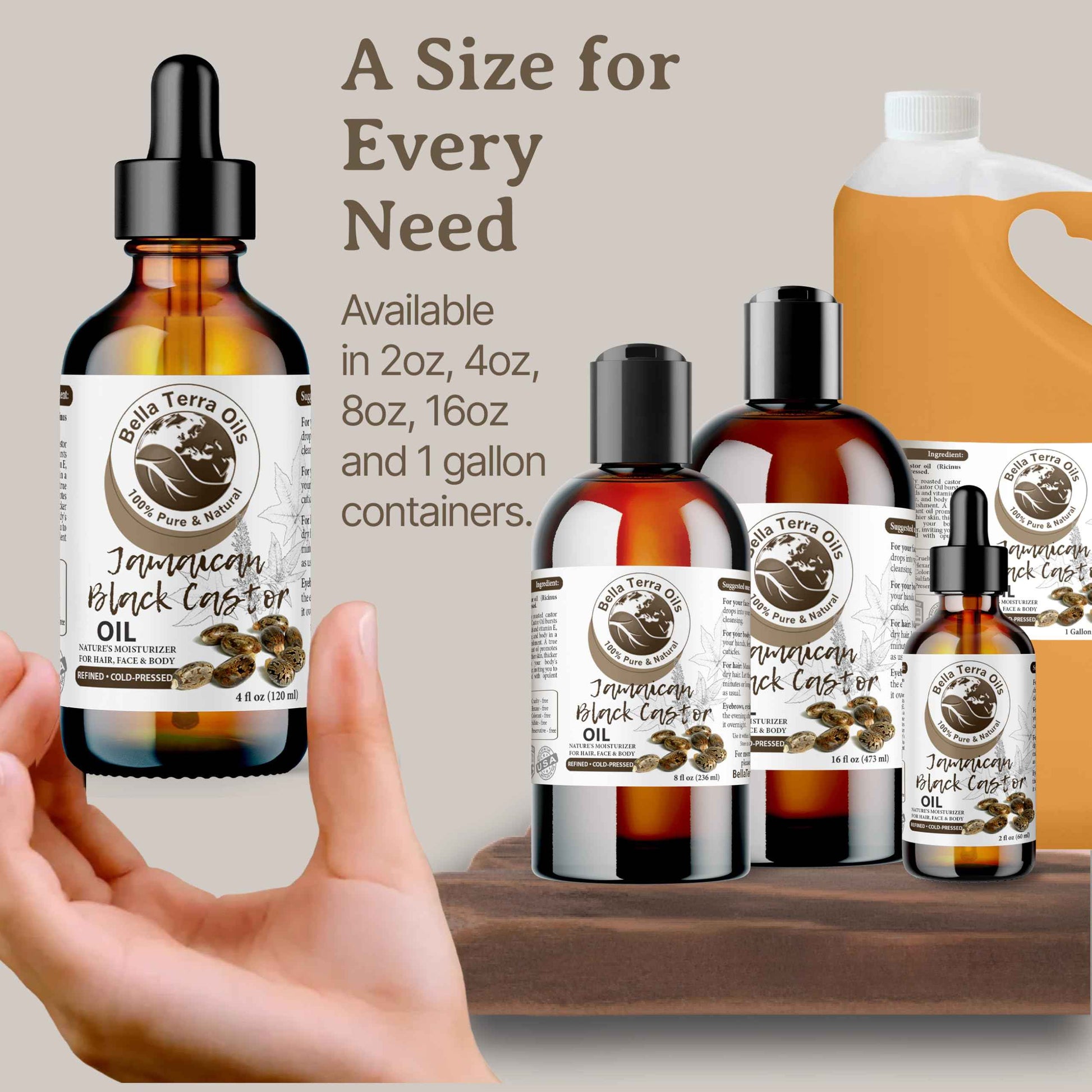 Bella Terra Oils - Black Castor Oil 16oz - A Symphony of Nutrients, Unveiling the Secret of Luxuriant Skin
