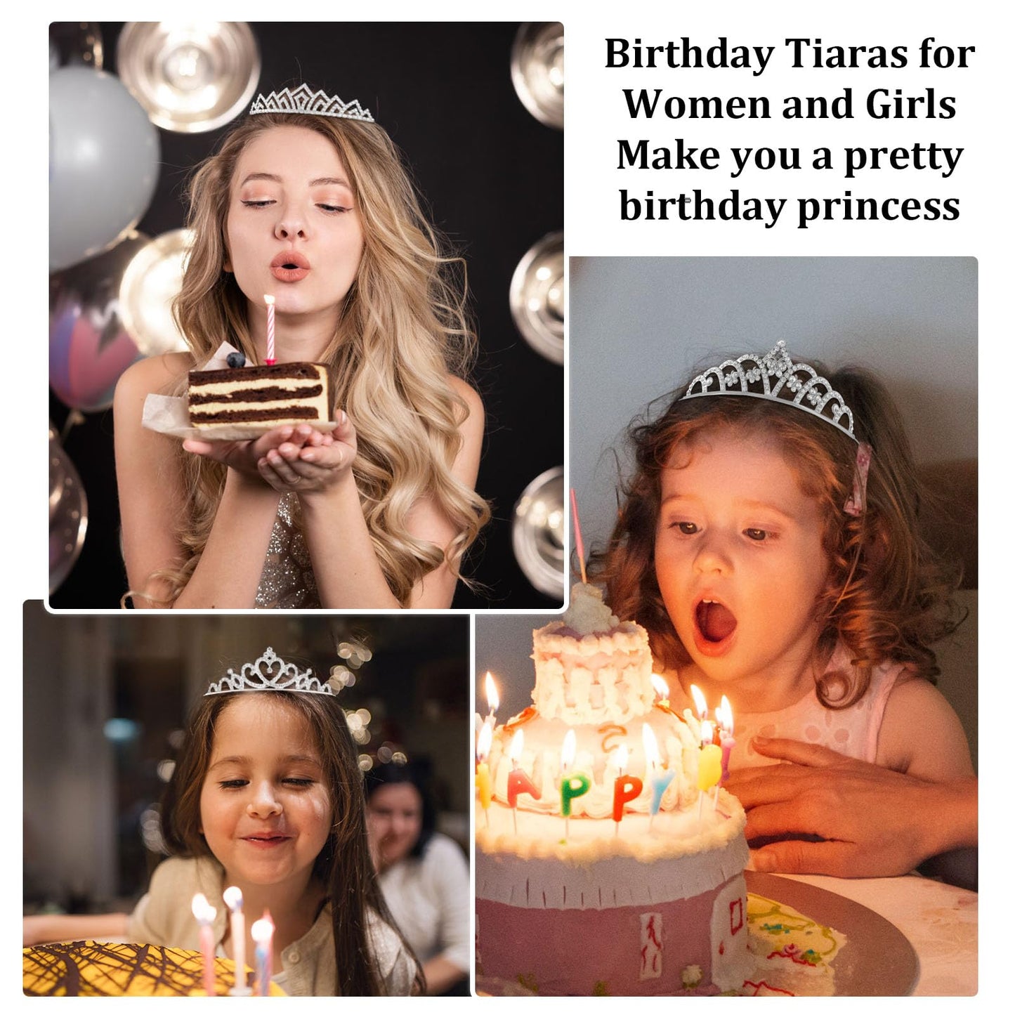 Tihebax 16 Pcs Tiaras Crowns Headbands for Women Girls Silver Princess Tiara Bulk Crown Tiaras Rapunzel Crown for Wedding Birthday Crystal Tiara for Prom, Bride, Pageant, Halloween