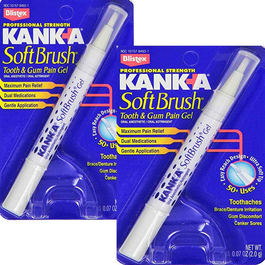 Kank-A Soft Brush Tooth & Gum Pain Gel - 0.07 oz, Pack of 2