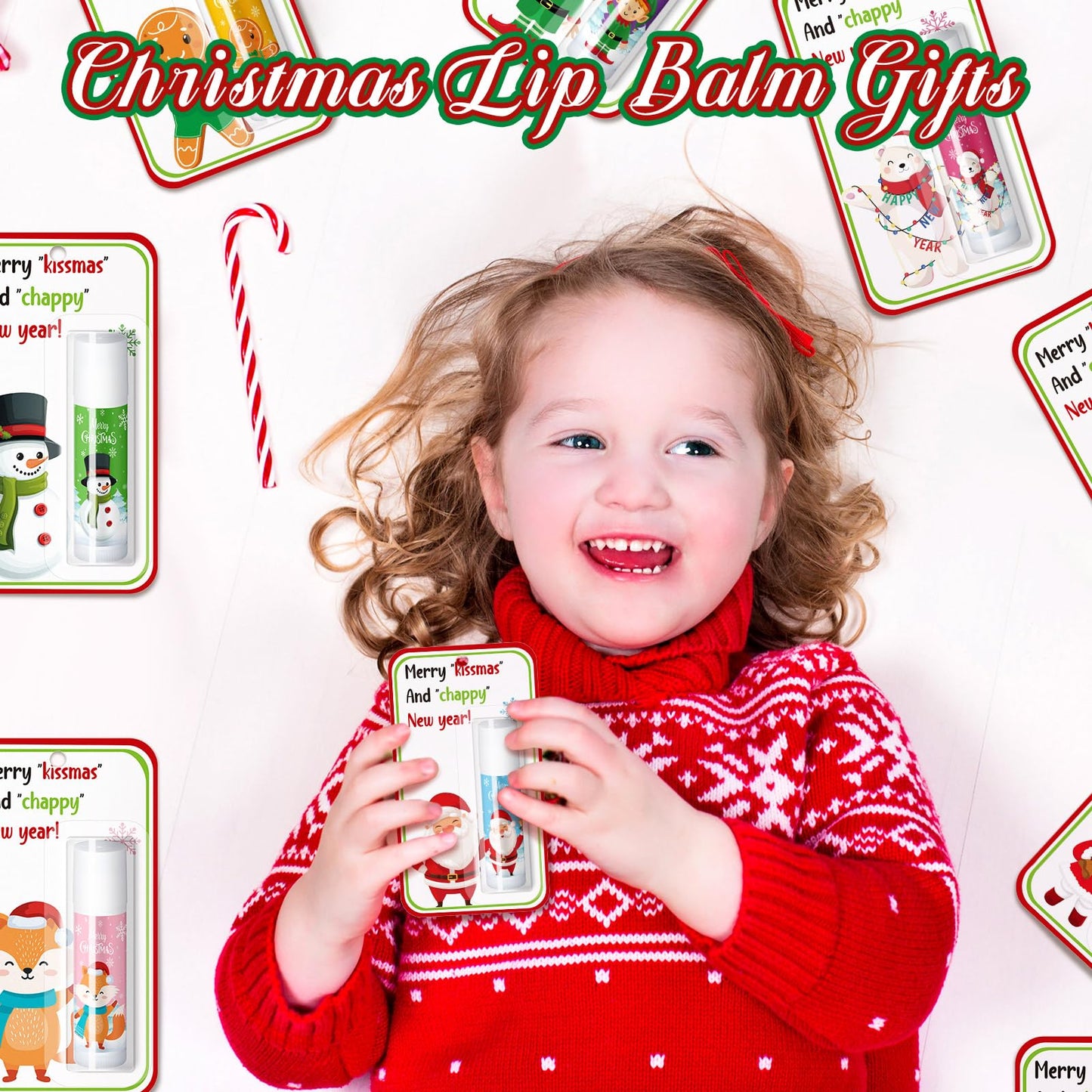 Sacubee 60 Pack Christmas Lip Balms Bulk Christmas Stocking Stuffers Party Favor Gifts Holiday Appreciation Holiday Lip Moisturizer Gifts for Women Coworkers Teacher Employee Adults Staff Team