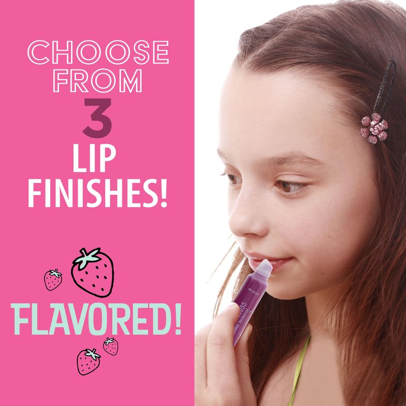 EXPRESSIONS 6pc Strawberry Flavored Lip Gloss & Lip Balm Set – Non-Toxic & Safe for Sensitive Skin | Hydrating & Shiny Lip Kit for Kids & Girls | Birthday Gift – Sweet
