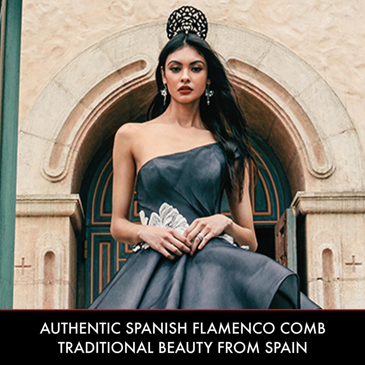 Spanish Hair Comb for Women – Traditional Flamenco Peineta Española for Girls – Ornamental Black Accessory from Spain – Flamenco Hair Combs – Spanish Combs – Mantilla Comb Model I by Ole Ole Flamenco