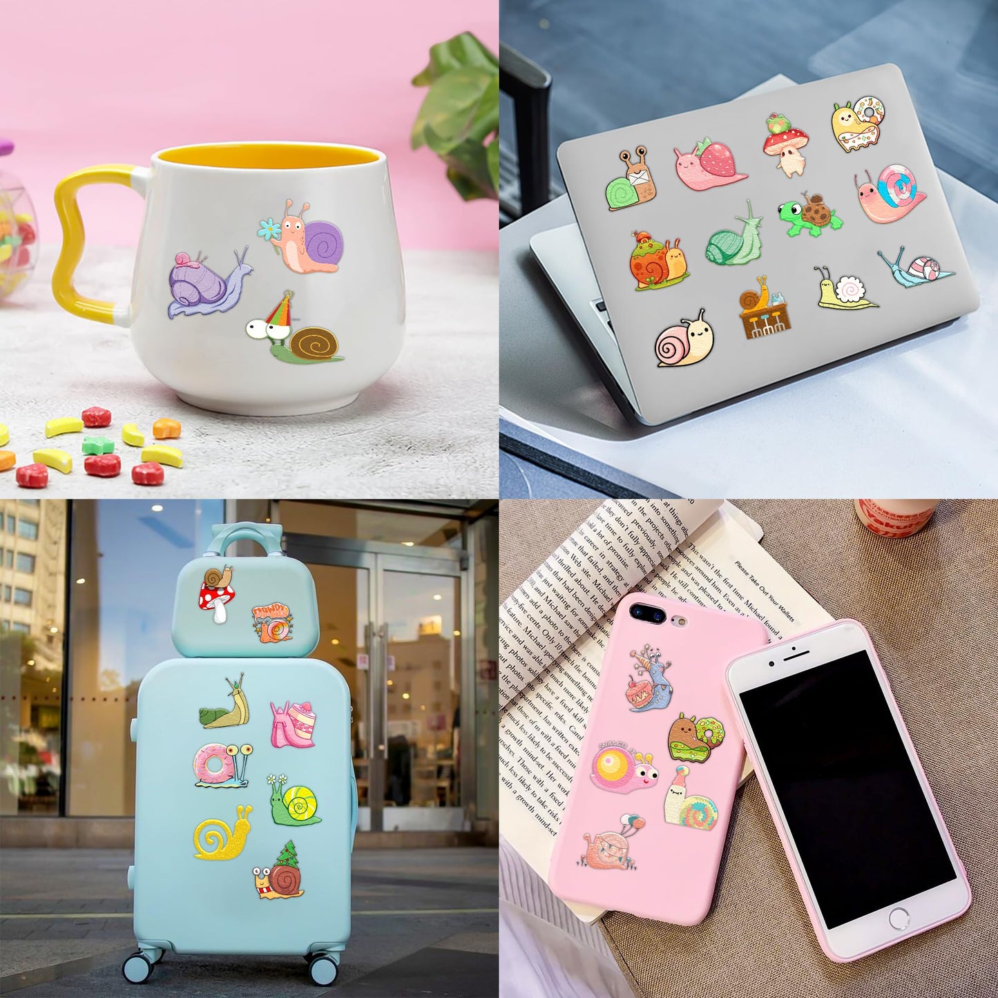 Cute Snail Temporary Tattoos 8 Sheets 81 PCS Snail Mail Party Decorations Favors Supplies Bug Snail Insect Theme Birthday Cute Stickers Christmas Gifts for Boys Girls Class School Prizes Carnival