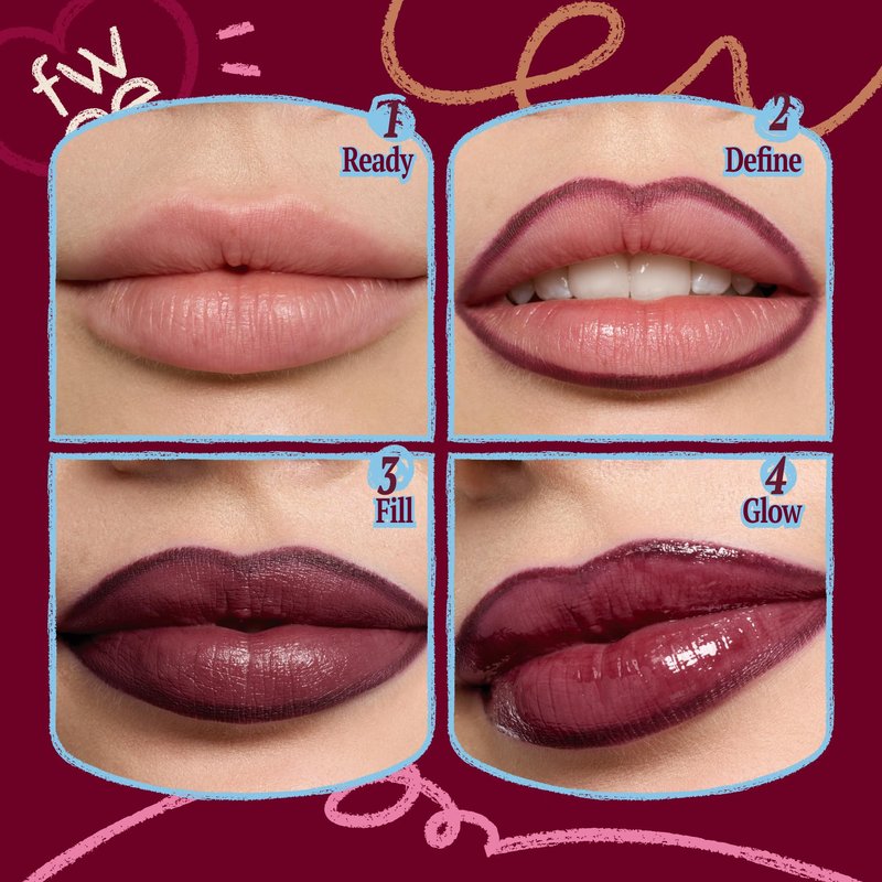 fwee Long Lasting Dual Coloring Stick Lip Liner, Lip Service | All-in-one dual stick, Retractable Lip Liner Lipstick Combo, Satin Finish | Powerful fixing, Smudge-proof | 1.2g (02 Lip Service)
