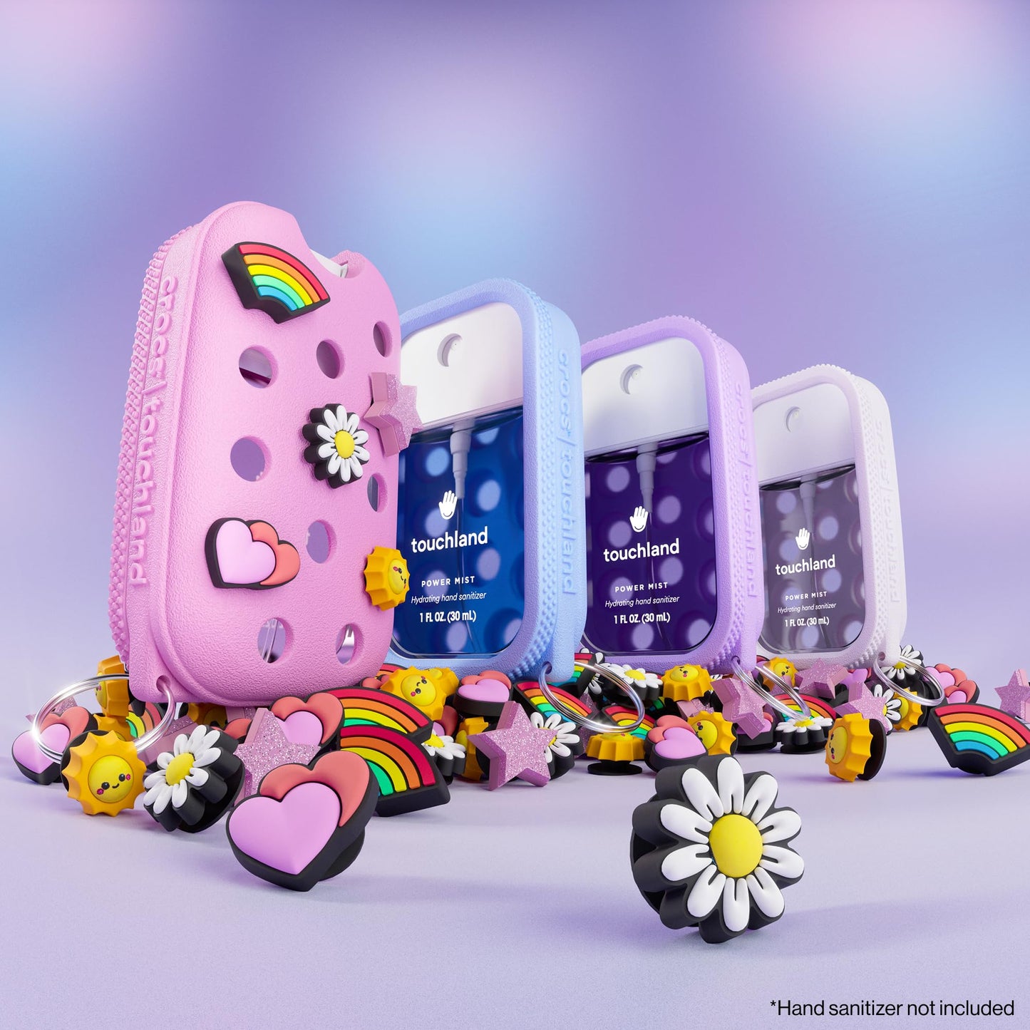 Touchland x Crocs Hand Mist Case with 5 Jibbitz Charms - Pixie Lavender