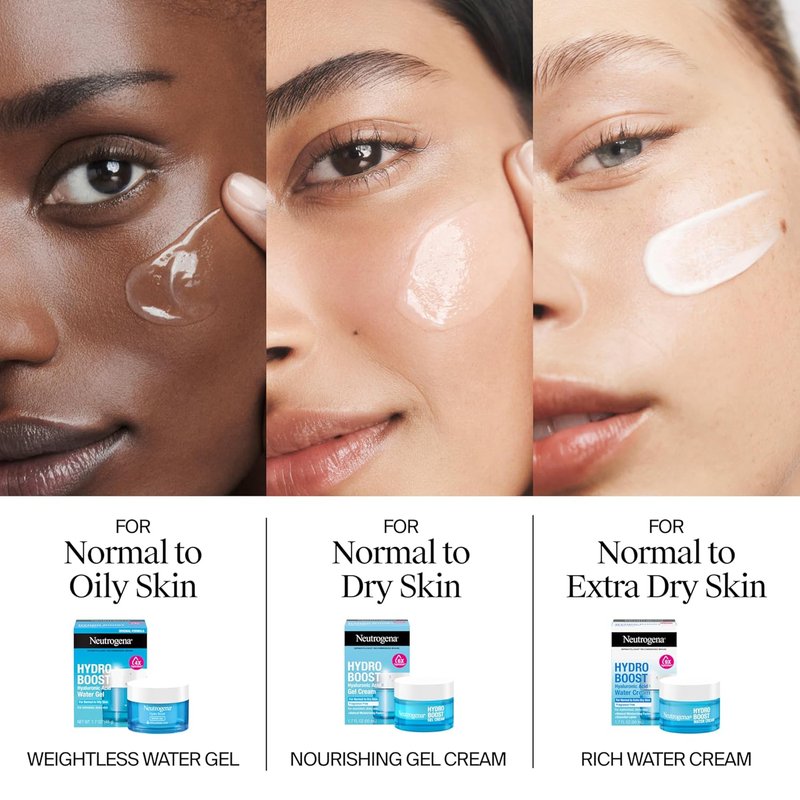 Neutrogena Hydro Boost Water Cream - 72 Hr Hydration Face Moisturizer with Hyaluronic Acid | 1.7 oz + Trial Size Gel Cleanser 0.5 fl oz