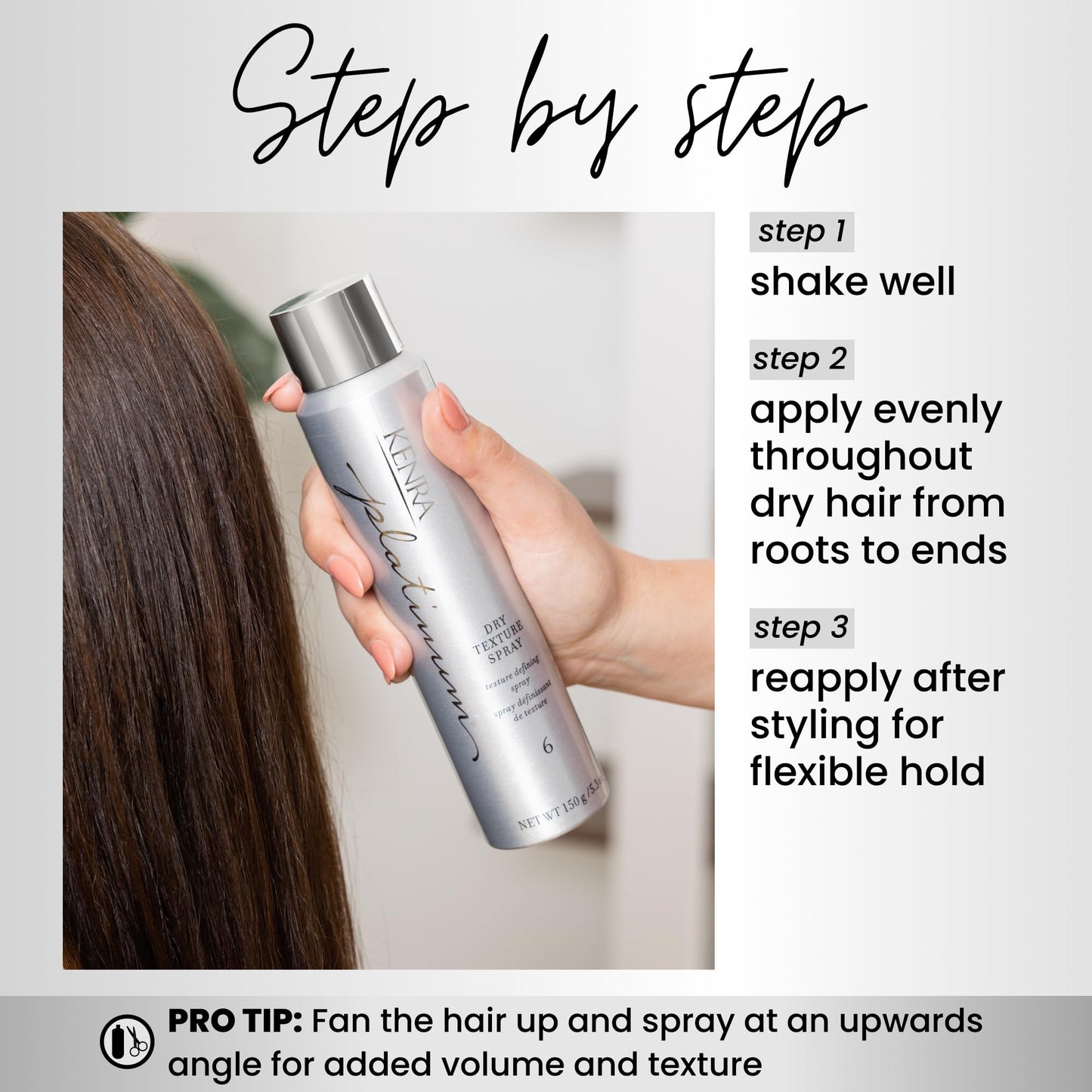 Kenra Platinum Dry Texture Spray 6 Bundle | Texture Defining Styler| Increases Texture & Fullness| Absorbs Oils & Impurities| Ultra-Lightweight, Non-Drying Formulation| All Hair Types| 5.3 oz + 1.5 oz