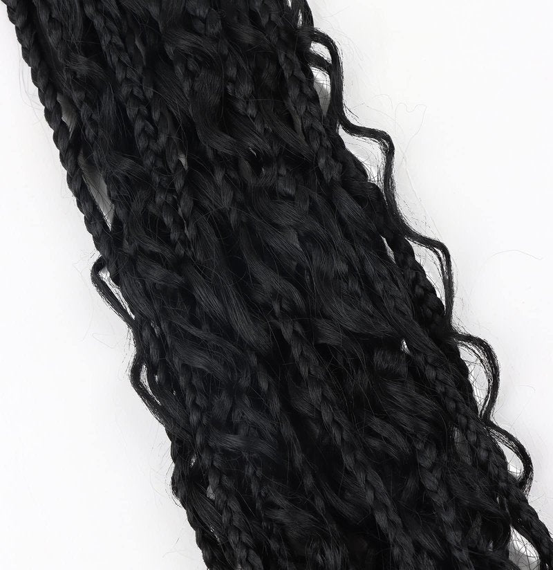 LMZIM 24 Inch Bohemian Goddess Box Braids Crochet Hair Extensions 8 Packs boho crochet braids,Crochet Hair for Black Women 1b