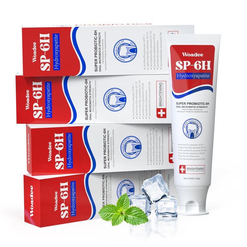 SP-8 Probiotic Whitening Toothpaste, 8 Probiotics Plus Formula for Teeth Whitening, Strengthening and Enamel Protection，Mint Flavor, Fresh Breath, Fluoride-Free (3)