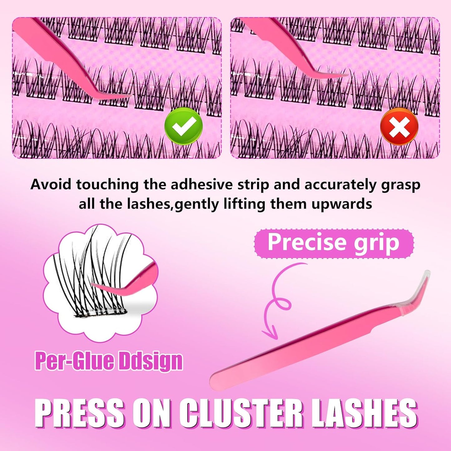 Self-Adhesive Eyelashes Kit - 120PCS Reusable No-Glue Wispy Lashes | 10-13mm C Curl with Tweezers & Remover