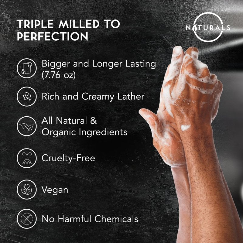 O Naturals 5PC Mens Soap Gift Sets, Gifts for Men, Organic Bar Soap for Men, Mens Gift Set Exfoliating Soap Cedarwood & Mint, Mens Bar Soap in Citrus, Olive Oil, African Black Soap, Soap Gifts For Men