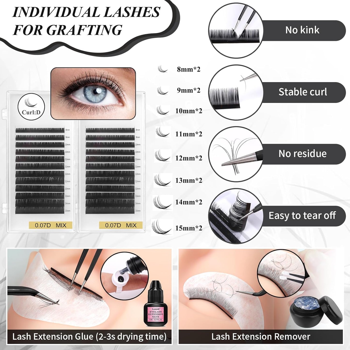 Eyelash Extension Kit - Complete Lash Training Tools Set for Beginners | Mannequin Head, Glue, Tweezers & More