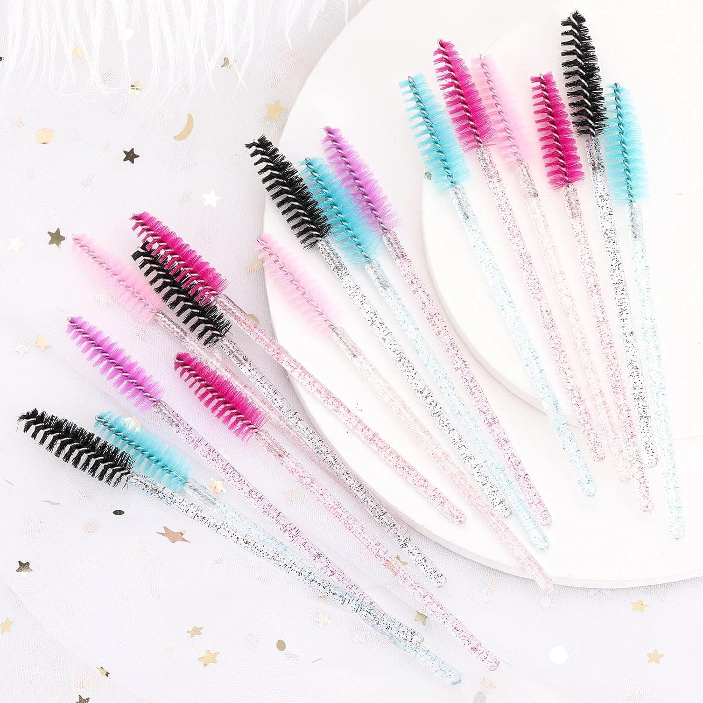 Tbestmax Disposable Mascara Wands - Eyelash Brush Spoolies for Extensions | Colorful Set of 200